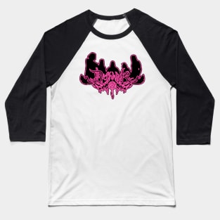 Pink Neon Sign Metalocalypse Logo Baseball T-Shirt